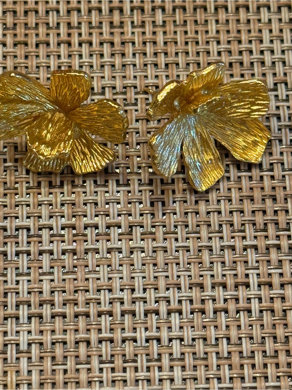 Gold Floral Petal Stud Earrings for Women